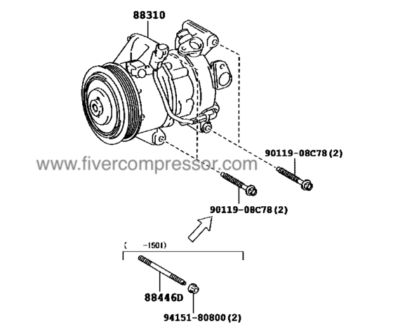 Compresor de aire acondionado 88310-12B00, 8831012B00 COROLLA AXIO/ FIELDER   NRE160   2012-2018;  NRE161   2015-2018