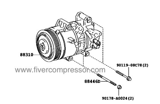 A/C Compressor88310-02852, 8831002852 COROLLA ZRE172   2014-2018