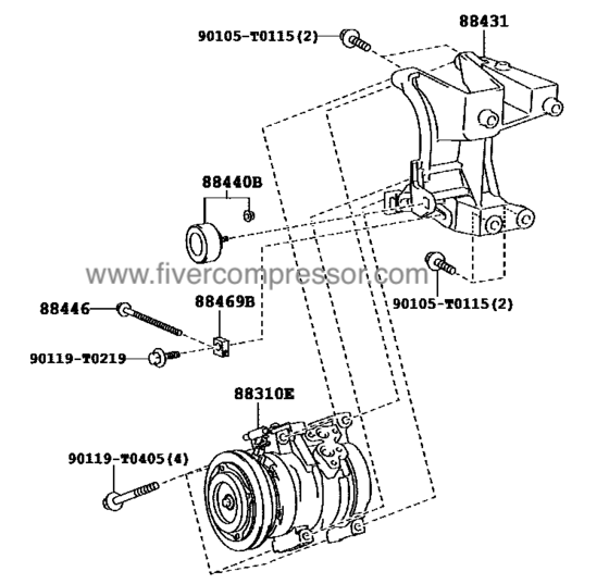 Auto AC Compressor Assy88310-0KC60, 883100KC60 HILUX/4RUNNER TRUCK  LAN125   2016-2018