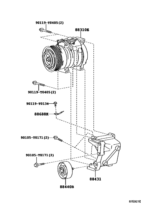 A/C Compressor 88310-0KD10, 883100KD10 HILUX/4RUNNER TRUCK  KUN126  2016-2018
