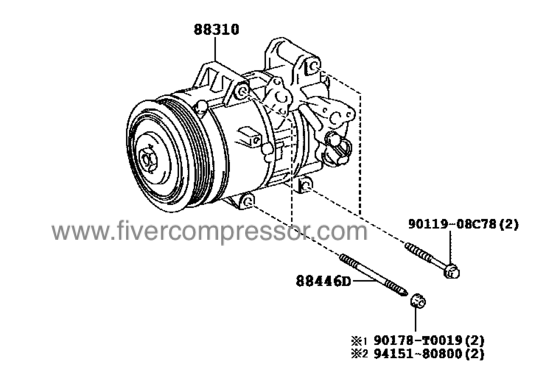 Compresor de aire acondionado 88310-02A12, 8831002A12 COROLLA ALTIS  ZRE172   2014-2018