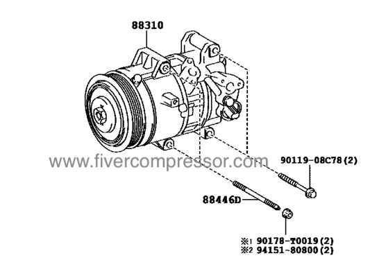 Compresseur de climatisation pour véhicule 88310-02A42, 8831002A42 COROLLA  ALTIS ZRE171  2014-2017; ZRE172  2014-2017