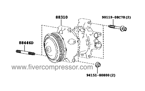 Toyota AC Compressor Assy 88310-02A62, 8831002A62 COROLLA ZRE173    2015-2017