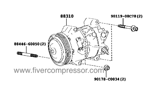 Compresor de aire acondionado 88310-0R071, 883100R071 RAV4/VANGUARD  ZSA42   2016-2018; ZSA44   2016-2018