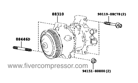 Compresseur de climatisation pour véhicule 88310-12A81, 8831012A81 COROLLA ZRE172   2014-2018; ZRE173  2014-2018