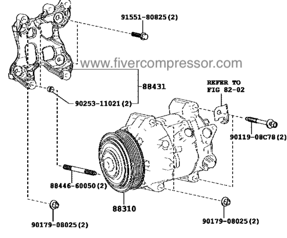 Compresor de aire acondionado 88310-48340, 8831048340 LEXUS RX AGL20   2015-2018; AGL25   2015-2018