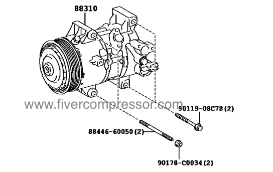 Compresseur de climatisation pour véhicule 88310-02B40, 8831002B40 COROLLA  NRE181 2016-2018