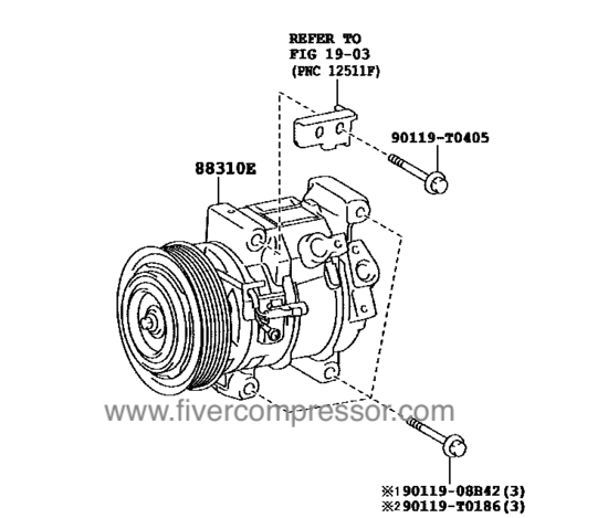 A/C Compressor for vehicle 88310-0KB00, 883100KB00 FORTUNER GGN155  2016-2018