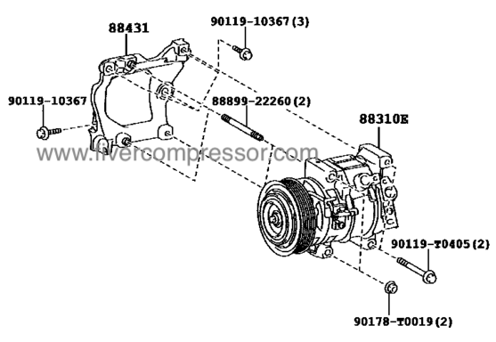 Compresseur de climatisation pour véhicule 88310-0KB70, 883100KB70 FORTUNER  GUN156  2016-2018; GUN165  2016-2018;  GUN166   2016-2018