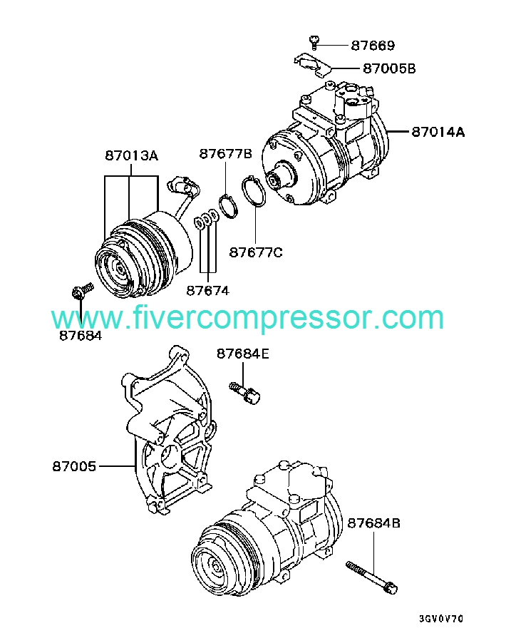 AC COMPRESSOR MR568039 MR460387 MR568042 MITSUBISHI SPACE AND CHARIOT GRANDIS