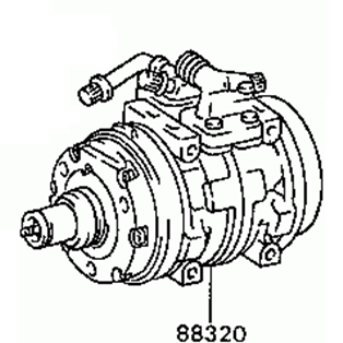 Toyota Van YR2- 1985-1988 Compressor Air Conditioning 88320-28090  88320-28030