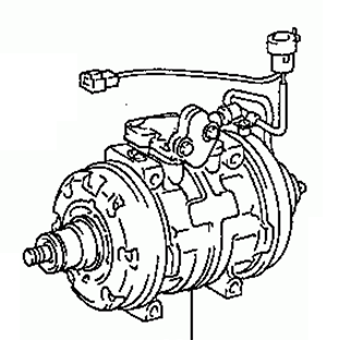 Toyota Corolla sed/lb EE80 1984- Compressor Air Conditioning 88320-12340  88320-12380