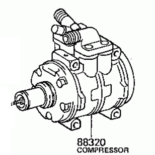 Toyota Celica MA61/10p15c/MA61/MA61 1981-1985 Compressor Assy Cooler 88320-14340