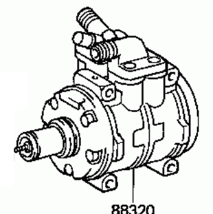 Toyota Carina CE70/CA60/CT140/CE7-/CA6- 1982-1983 Compressor Air Conditioning 88320-20350