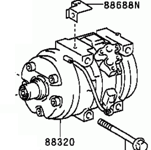 Toyota Avensis  1999-2003 Compressor Assy Cooler 88320-2B410