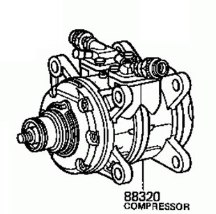 TOYOTA HILUX RN30/40 1978-1981 Compressor Air Conditioning 88320-35010