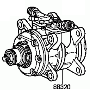 TOYOTA HILUX RN3-/4- 1981-1983 Compressor Assy Cooler 88320-35021