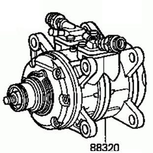 TOYOTA HILUX LN3-/4-/RN31/36/41/46 1981-1984 Compressor Air Conditioning 88320-35061