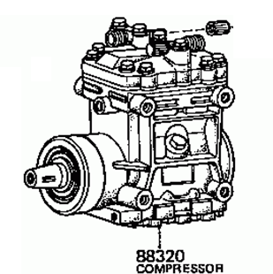 TOYOTA CORONA RT102/104/114/118 1977-1979 A/C Compressor 88320-22040