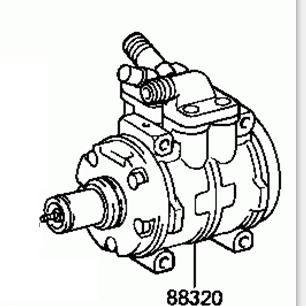 TOYOTA CORONA FR CT141 1994-1999 Compressor Assy Cooler 88320-2B280