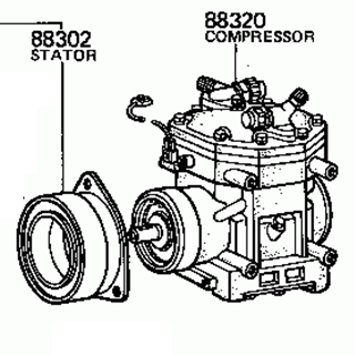 TOYOTA COROLLA/TRUENO TE47 1977-1978 Compressor Air Conditioning 88320-14020