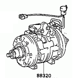 TOYOTA COROLLA SED/LB FRENCH CE80 1985-1987 A/C Compressor 88320-12350