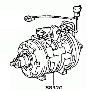 TOYOTA COROLLA SED/LB AE82 1984-1986 Compressor Assy Cooler 88320-12330